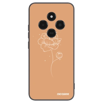 Picasee Μαύρη θήκη σιλικόνης για Xiaomi Poco C75 - Peonies