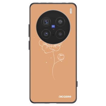 Picasee Μαύρη θήκη σιλικόνης για Vivo X200 Pro - Peonies