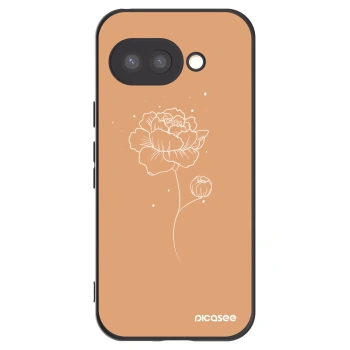 Picasee Μαύρη θήκη σιλικόνης για Google Pixel 9a - Peonies
