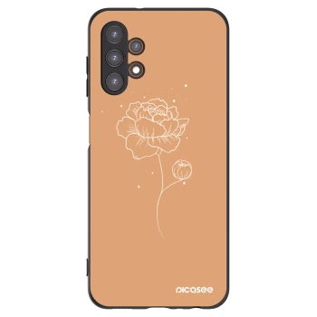 Picasee Μαύρη θήκη σιλικόνης για Samsung Galaxy A13 5G - Peonies