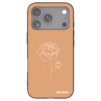 Picasee Μαύρη θήκη σιλικόνης για Apple iPhone 17 Pro - Peonies