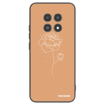 Picasee Μαύρη θήκη σιλικόνης για Realme 12X - Peonies