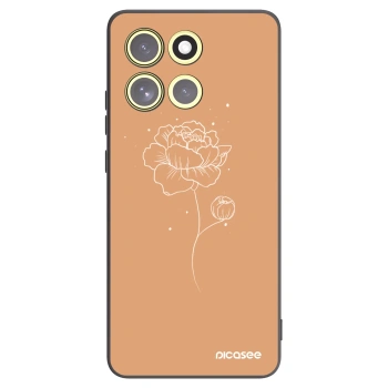 Picasee Μαύρη θήκη σιλικόνης για Motorola Moto G86 5G - Peonies
