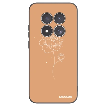 Picasee Μαύρη θήκη σιλικόνης για Xiaomi Redmi Note 15 Pro 4G - Peonies