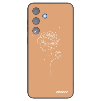 Picasee Μαύρη θήκη σιλικόνης για Samsung Galaxy S25 FE 5G - Peonies