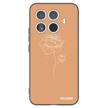 Picasee Μαύρη θήκη σιλικόνης για Xiaomi 15T Pro - Peonies