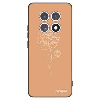 Picasee Μαύρη θήκη σιλικόνης για Xiaomi Redmi Note 15 - Peonies