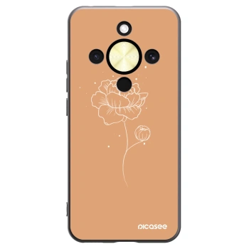 Picasee Μαύρη θήκη σιλικόνης για Honor Magic8 Lite 5G - Peonies