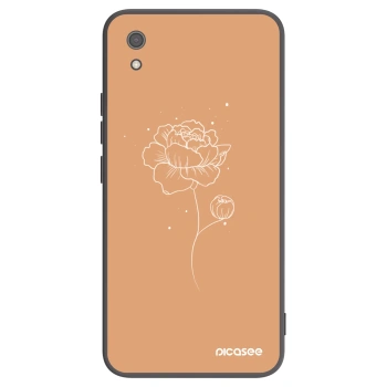 Picasee Μαύρη θήκη σιλικόνης για Xiaomi Redmi 7A - Peonies