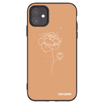 Picasee Μαύρη θήκη σιλικόνης για Apple iPhone 11 - Peonies