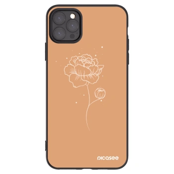 Picasee Μαύρη θήκη σιλικόνης για Apple iPhone 11 Pro Max - Peonies