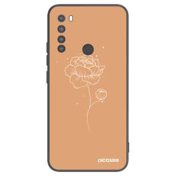 Picasee Μαύρη θήκη σιλικόνης για Xiaomi Redmi Note 8 - Peonies