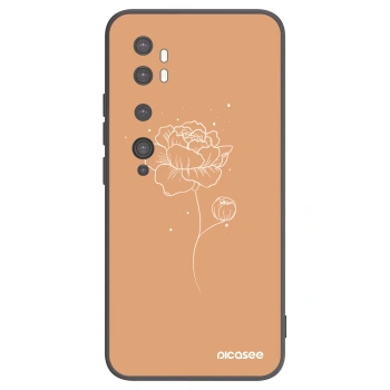 Picasee Μαύρη θήκη σιλικόνης για Xiaomi Mi Note 10 (Pro) - Peonies