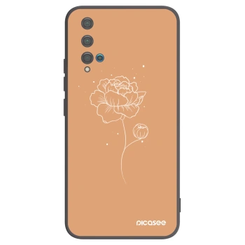 Picasee Μαύρη θήκη σιλικόνης για Huawei Nova 5T - Peonies