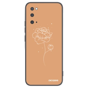 Picasee Μαύρη θήκη σιλικόνης για Samsung Galaxy S20 G980F - Peonies