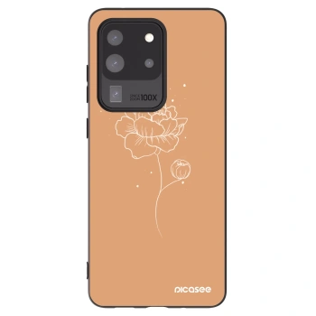 Picasee Μαύρη θήκη σιλικόνης για Samsung Galaxy S20 Ultra 5G G988F - Peonies