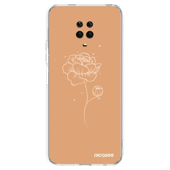 Picasee διαφανής θήκη σιλικόνης Xiaomi Redmi Note 9S - Peonies