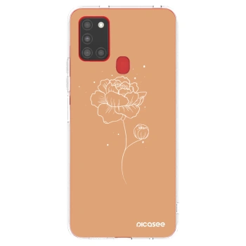 Picasee διαφανής θήκη σιλικόνης Samsung Galaxy A21s - Peonies