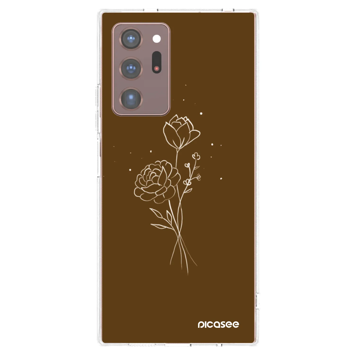 Picasee διαφανής θήκη σιλικόνης Samsung Galaxy Note 20 Ultra - Brown flowers