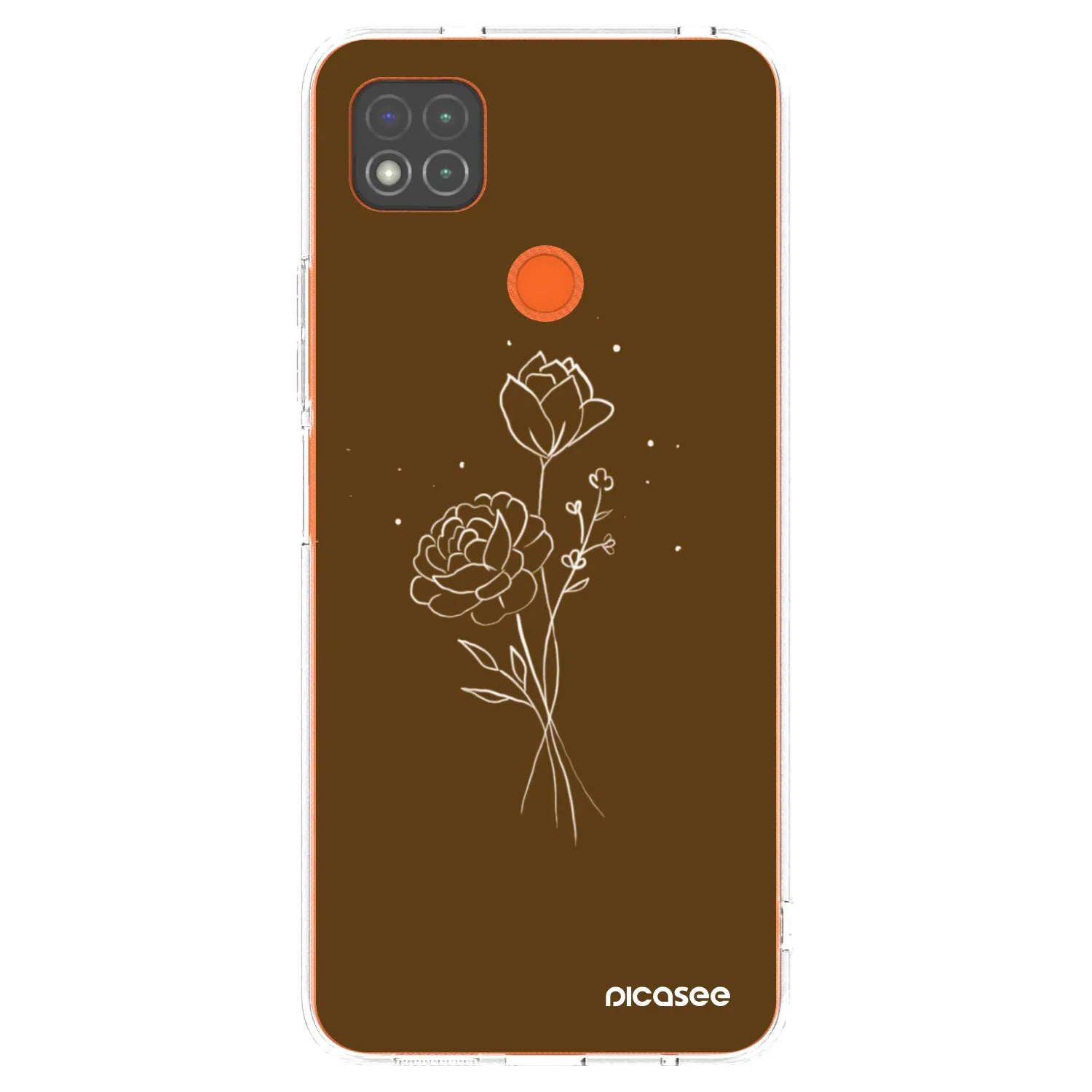 Picasee διαφανής θήκη σιλικόνης Xiaomi Redmi 9C - Brown flowers