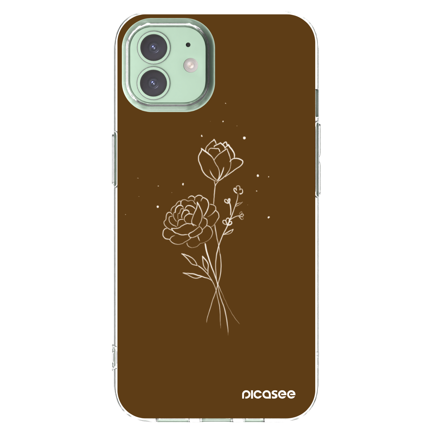 Picasee διαφανής θήκη σιλικόνης Apple iPhone 12 - Brown flowers