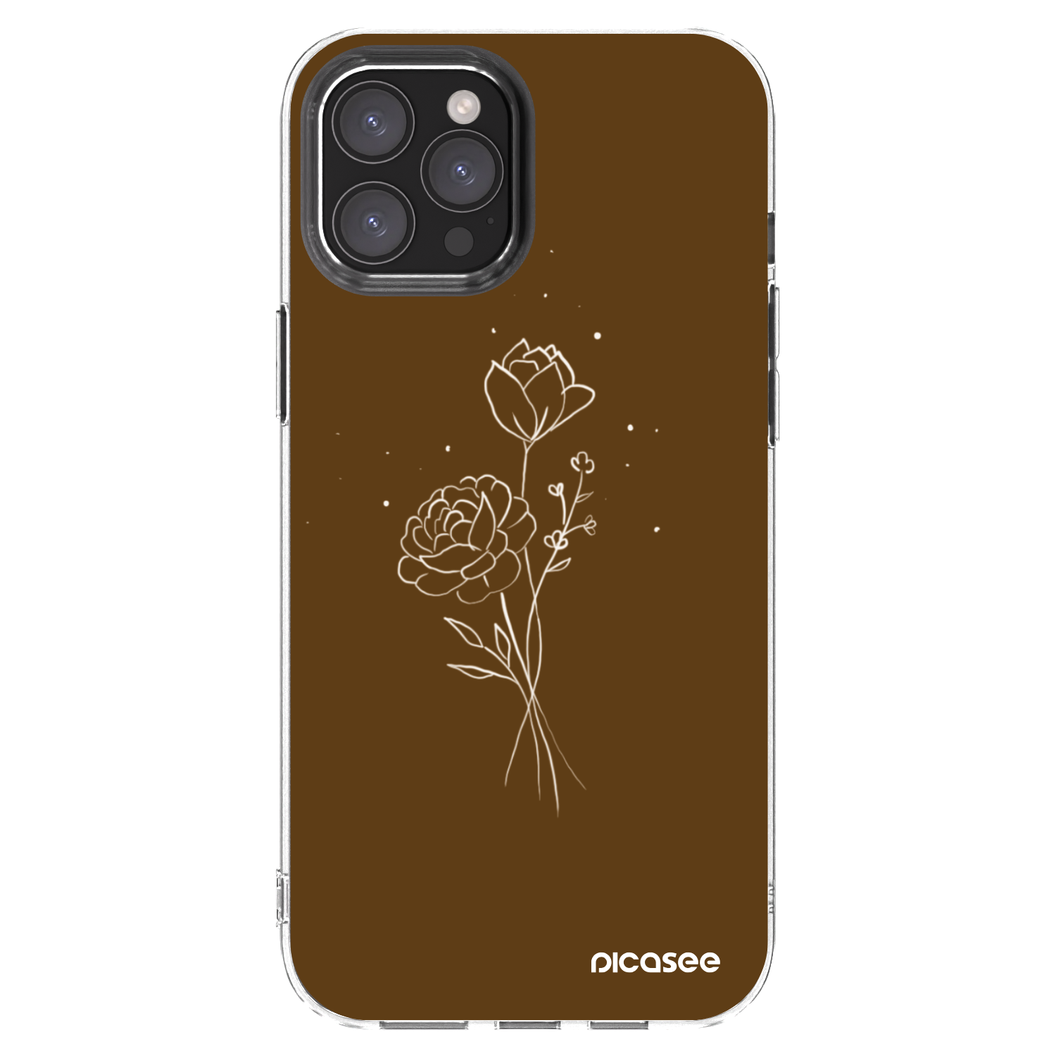 Picasee διαφανής θήκη σιλικόνης Apple iPhone 12 Pro Max - Brown flowers