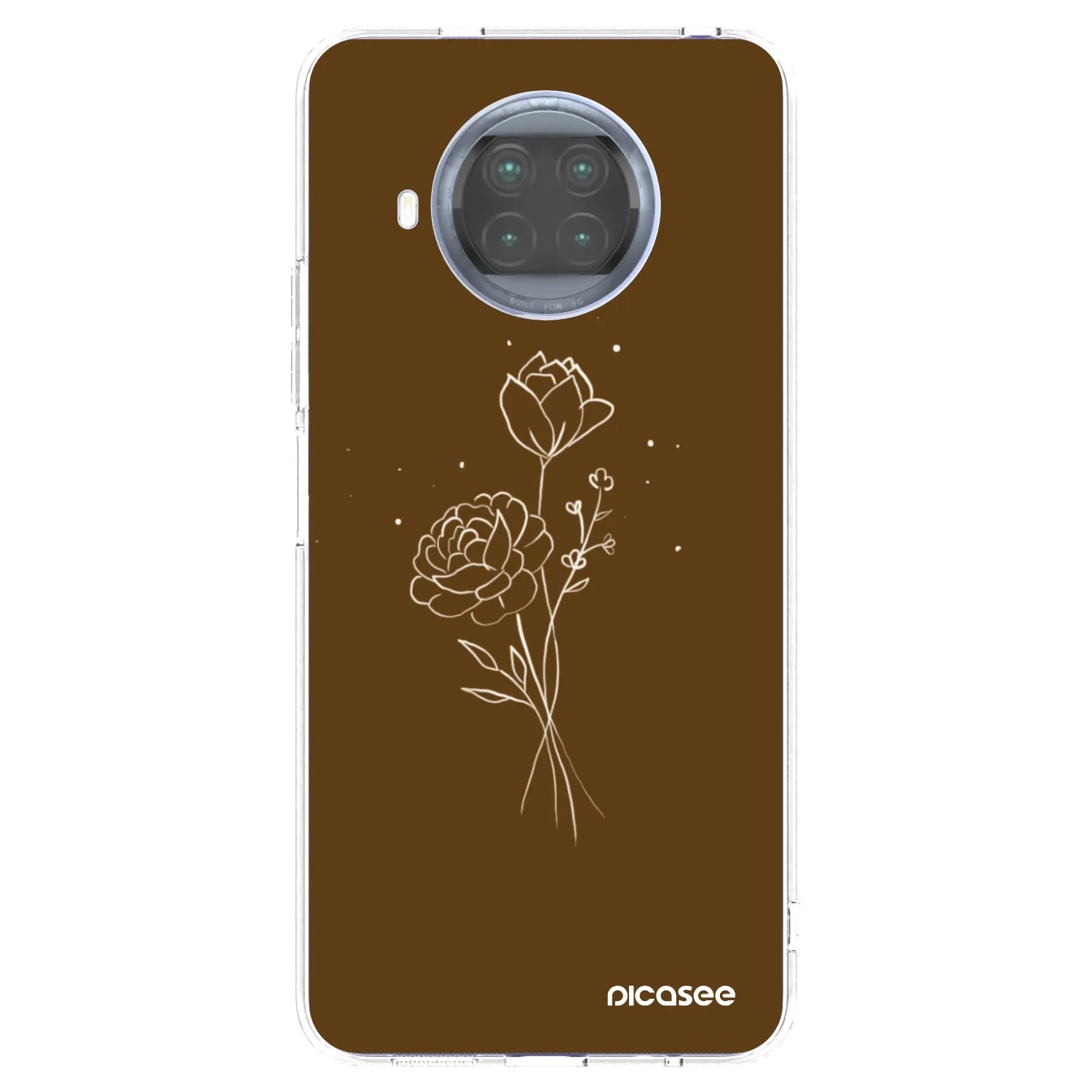 Picasee διαφανής θήκη σιλικόνης Xiaomi Mi 10T Lite - Brown flowers
