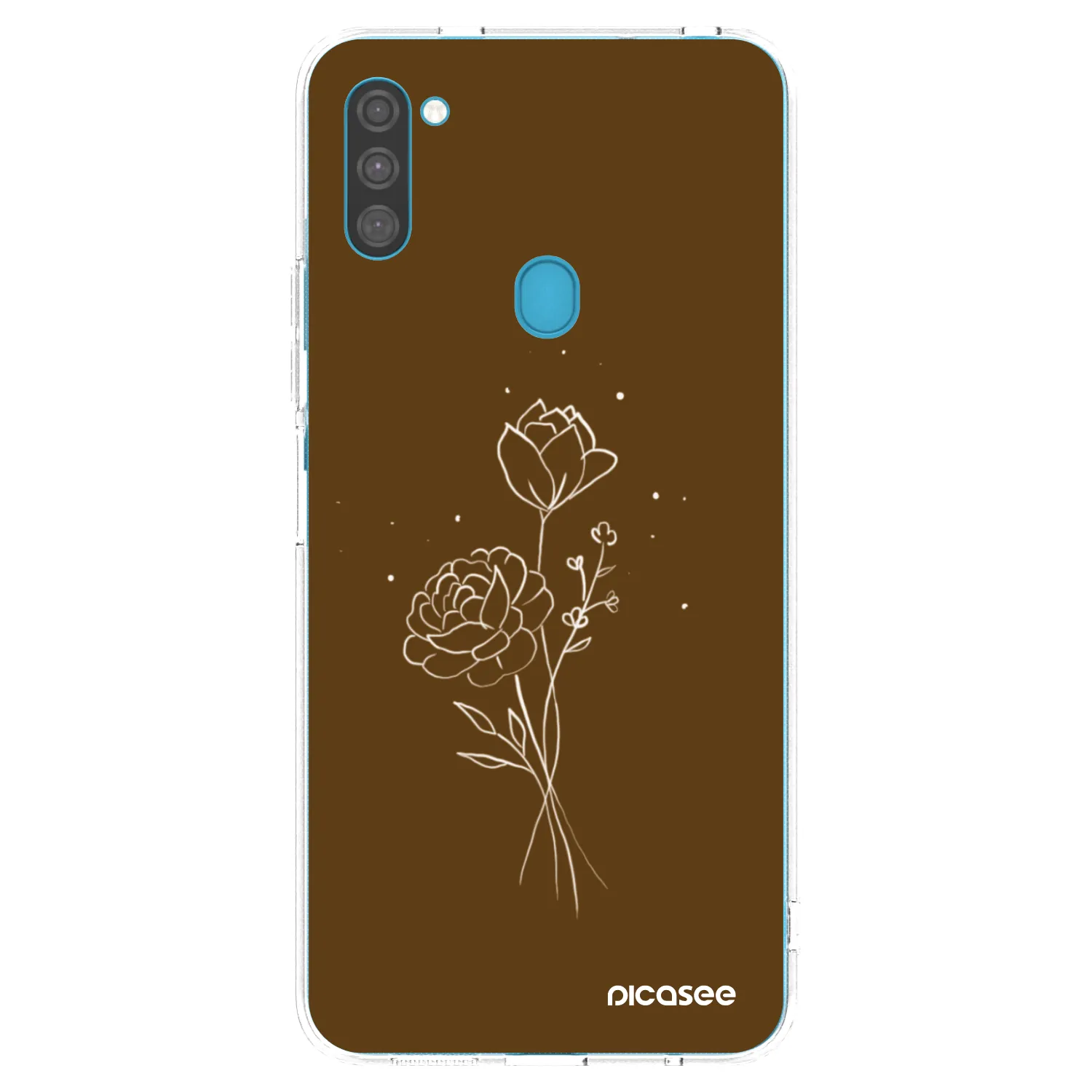 Picasee διαφανής θήκη σιλικόνης Samsung Galaxy M11 - Brown flowers