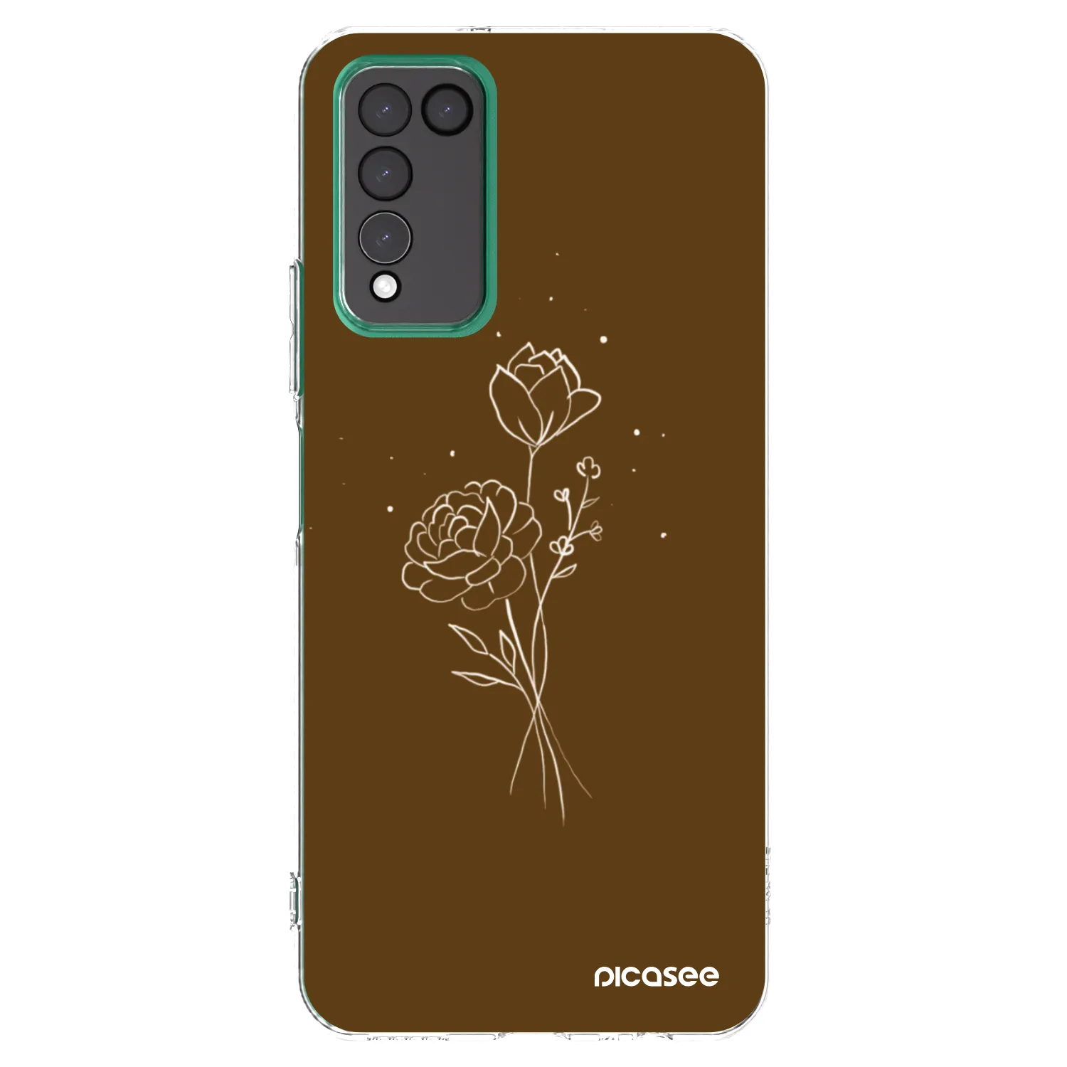 Picasee διαφανής θήκη σιλικόνης Honor 10X Lite - Brown flowers