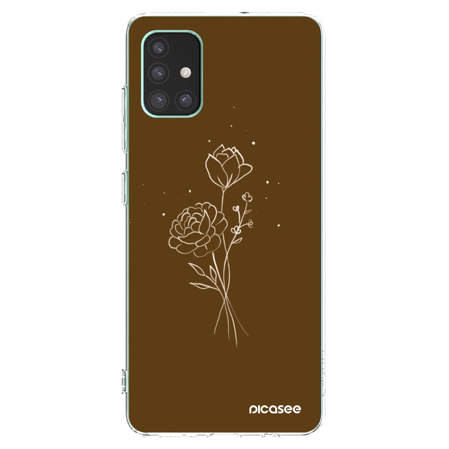 Picasee διαφανής θήκη σιλικόνης Samsung Galaxy M51 M515F - Brown flowers