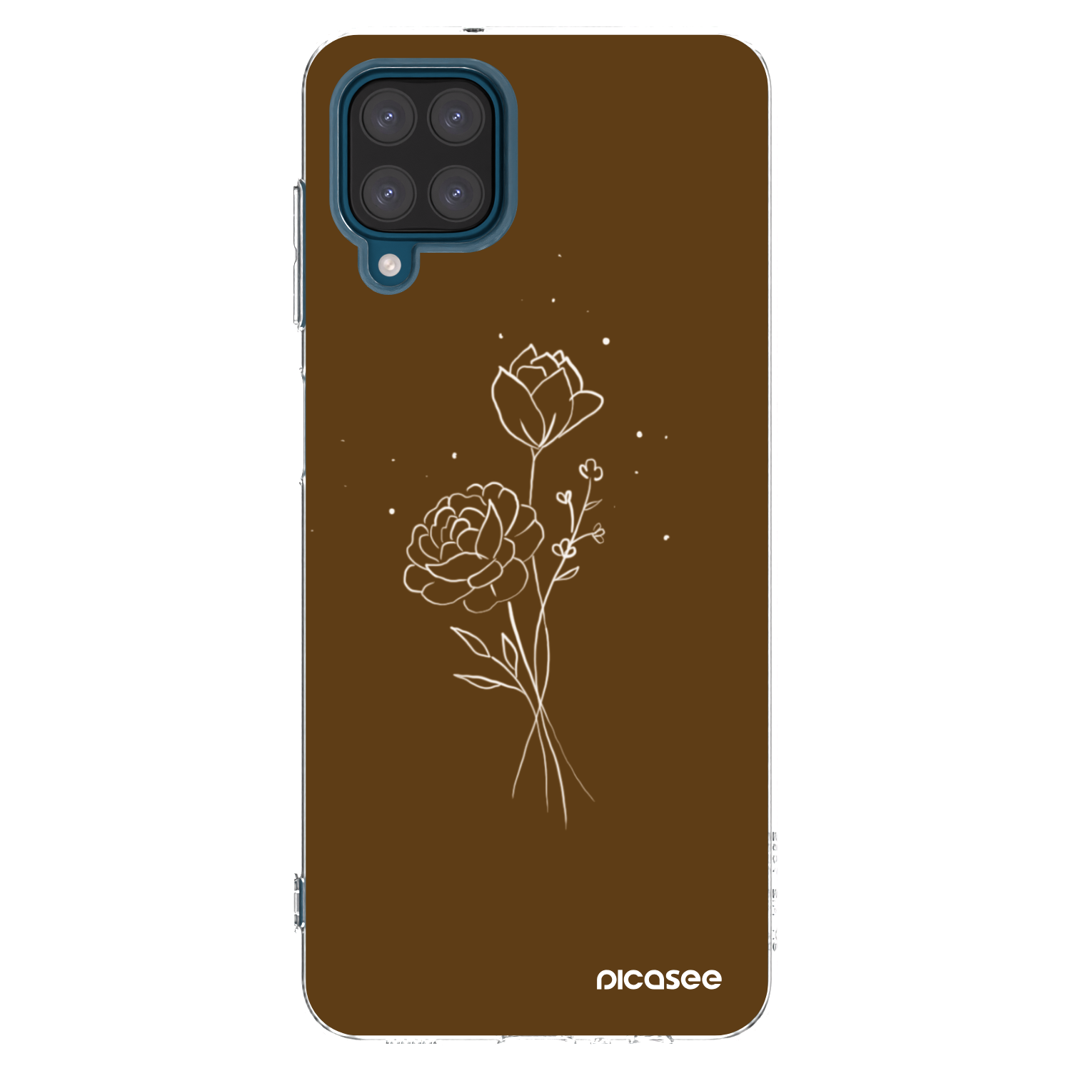Picasee διαφανής θήκη σιλικόνης Samsung Galaxy A12 A125F - Brown flowers