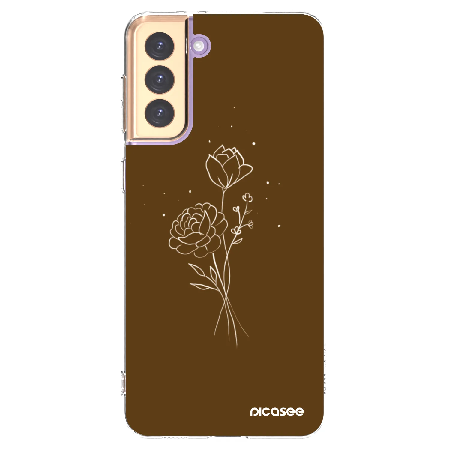 Picasee διαφανής θήκη σιλικόνης Samsung Galaxy S21+ 5G G996F - Brown flowers