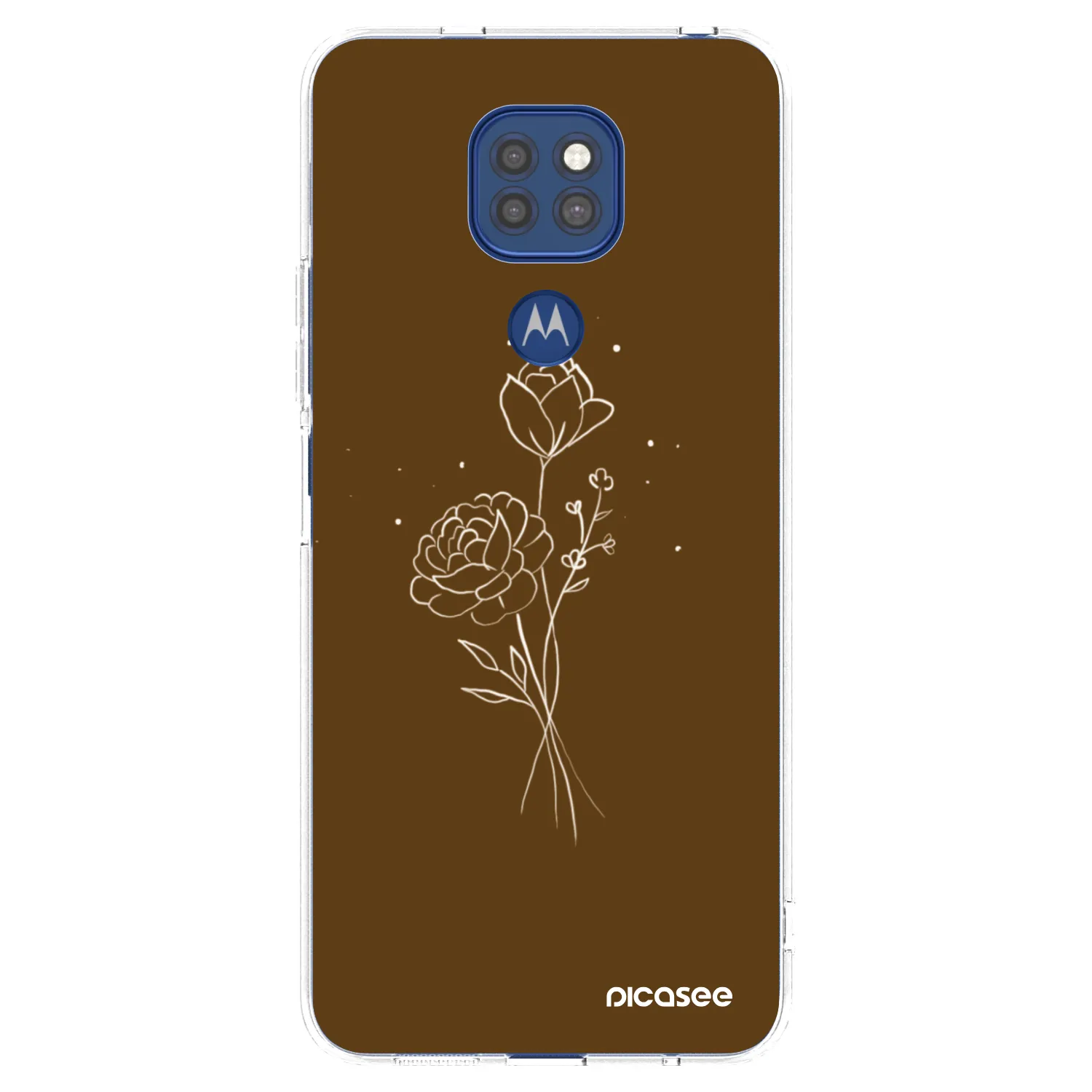 Picasee διαφανής θήκη σιλικόνης Motorola Moto G9 Play - Brown flowers