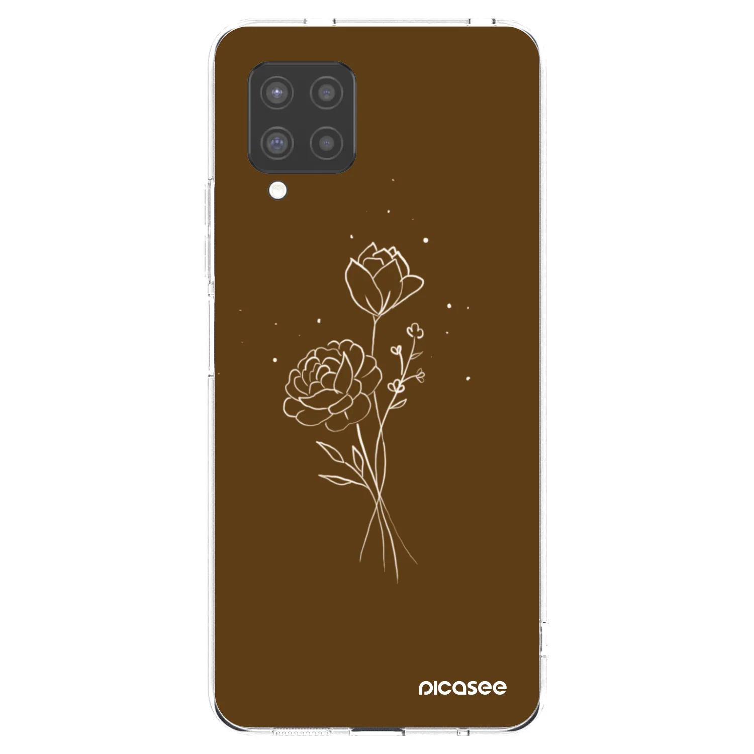 Picasee διαφανής θήκη σιλικόνης Samsung Galaxy A42 A426B - Brown flowers