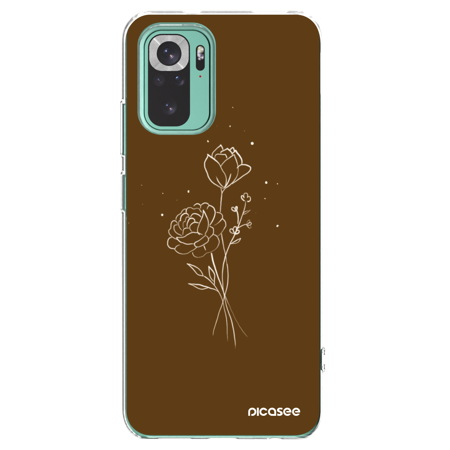 Picasee διαφανής θήκη σιλικόνης Xiaomi Redmi Note 10 Pro - Brown flowers