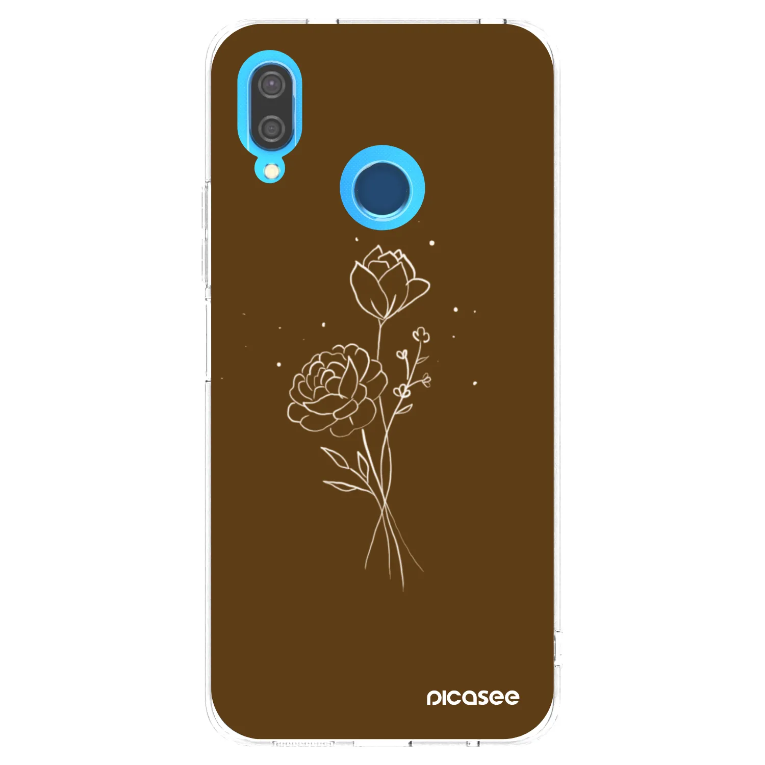 Picasee διαφανής θήκη σιλικόνης Huawei P20 Lite - Brown flowers