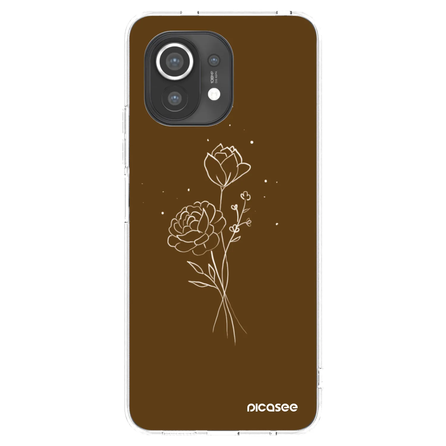Picasee διαφανής θήκη σιλικόνης Xiaomi Mi 11 - Brown flowers