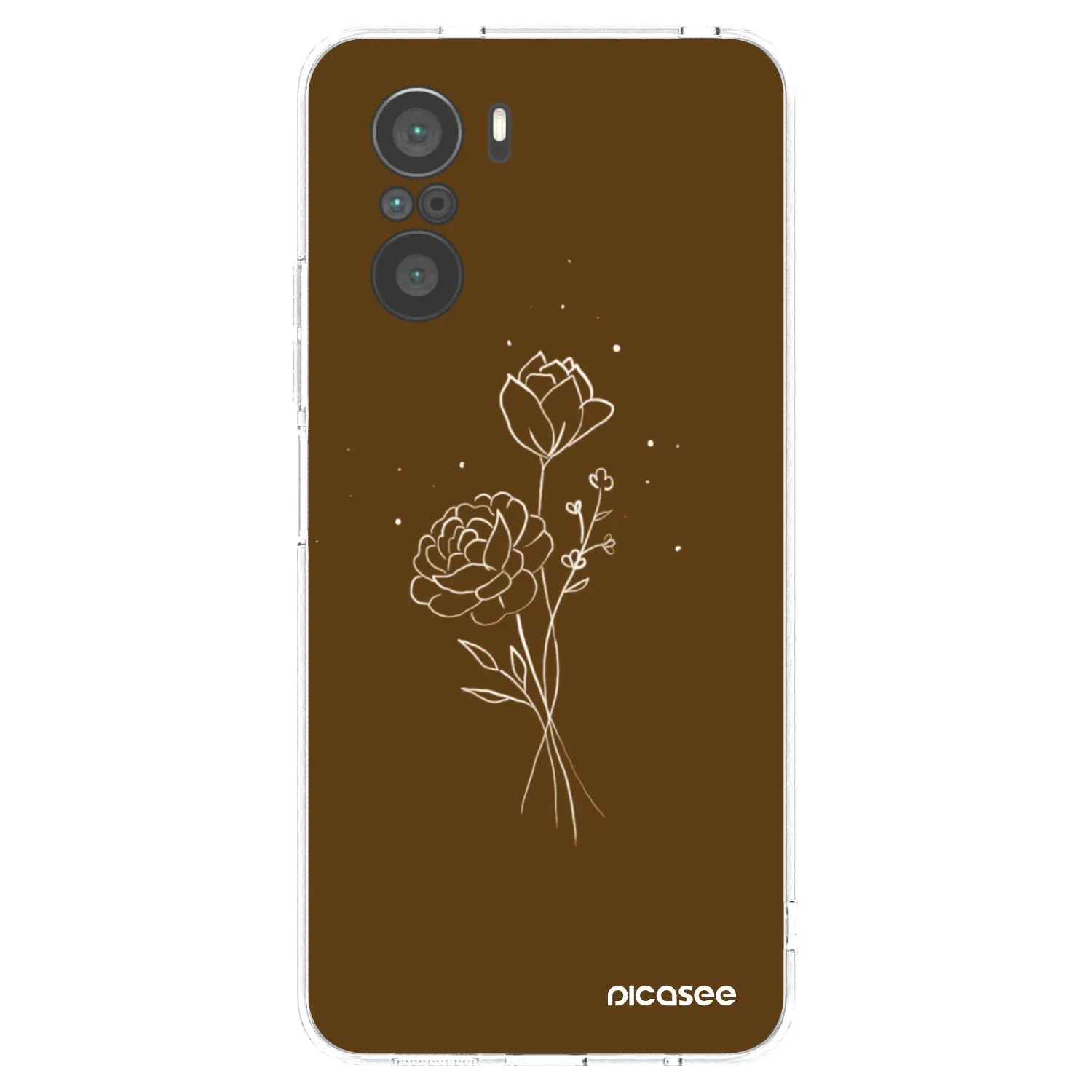 Picasee διαφανής θήκη σιλικόνης Xiaomi Poco F3 - Brown flowers