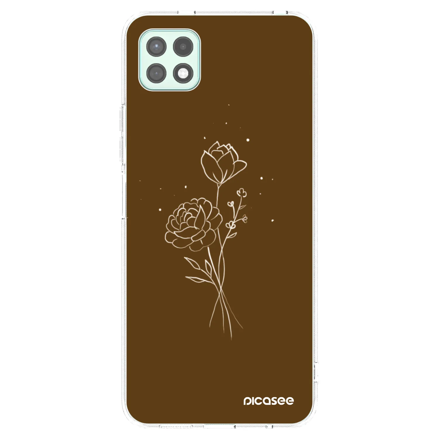 Picasee διαφανής θήκη σιλικόνης Samsung Galaxy A22 A226B 5G - Brown flowers