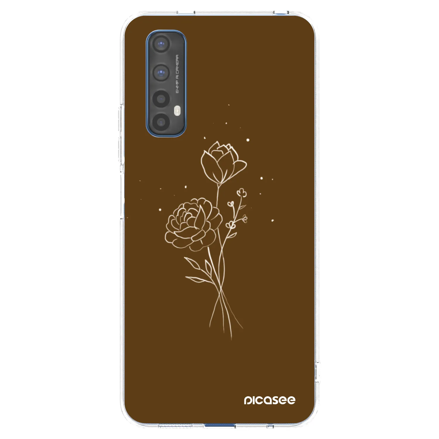 Picasee διαφανής θήκη σιλικόνης Realme 7 - Brown flowers