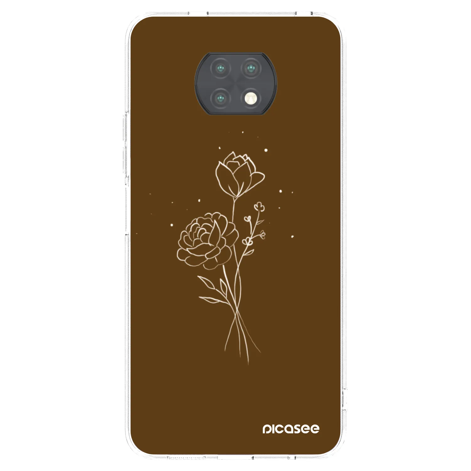 Picasee διαφανής θήκη σιλικόνης Xiaomi Redmi Note 9T - Brown flowers