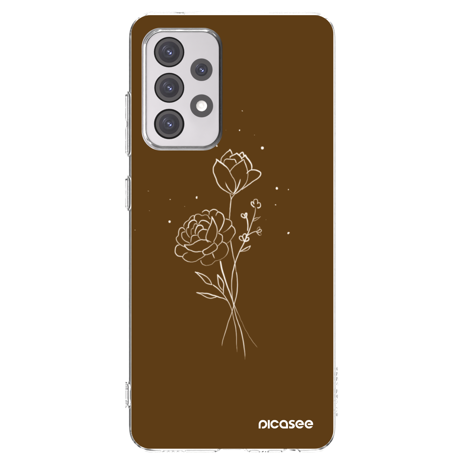 Picasee διαφανής θήκη σιλικόνης Samsung Galaxy A52s 5G A528B - Brown flowers