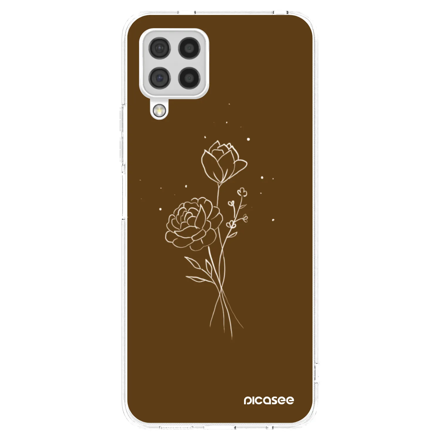 Picasee διαφανής θήκη σιλικόνης Samsung Galaxy A22 A225F 4G - Brown flowers