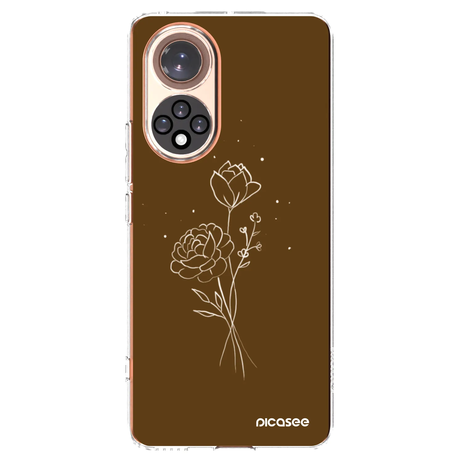 Picasee διαφανής θήκη σιλικόνης Honor 50 5G - Brown flowers