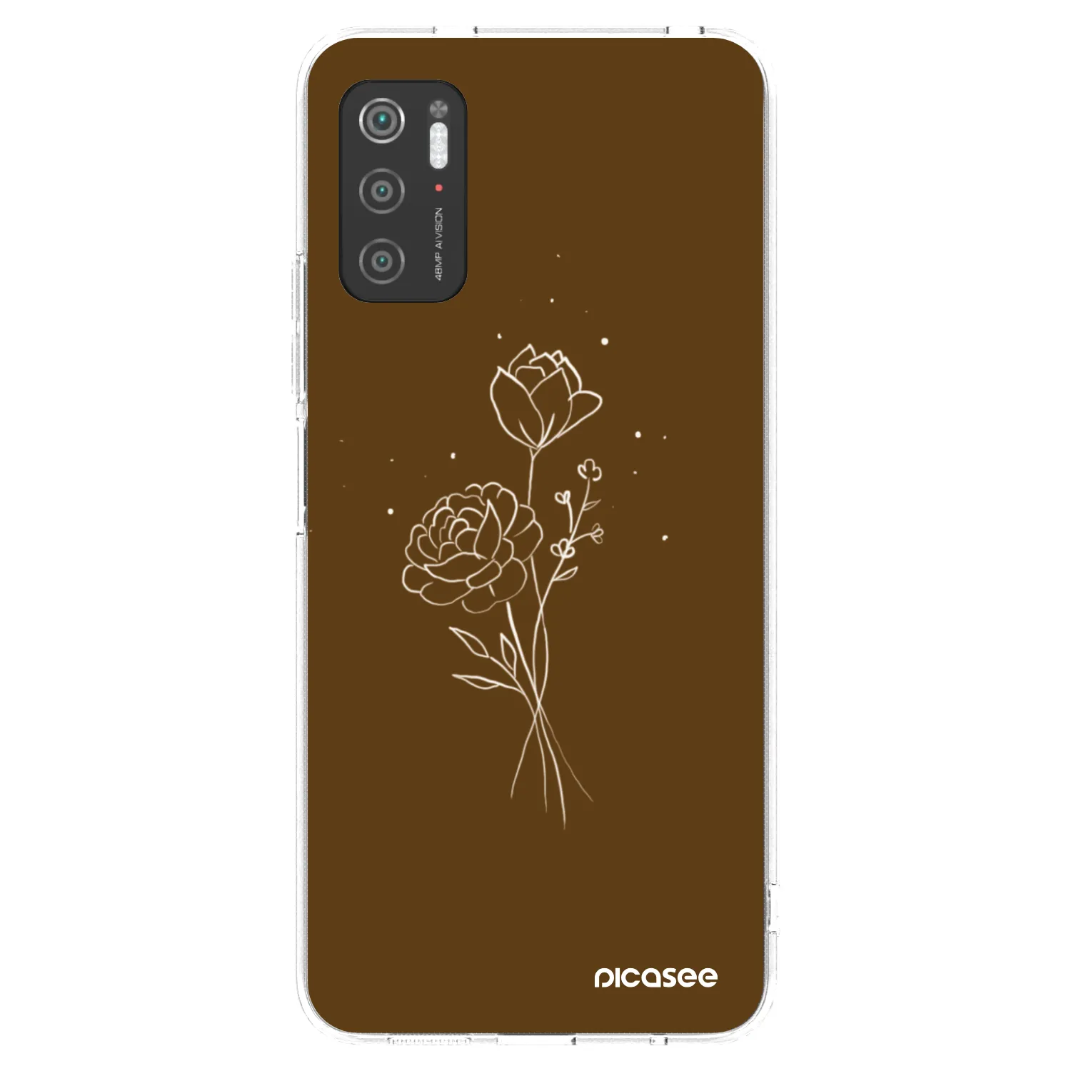 Picasee διαφανής θήκη σιλικόνης Xiaomi Poco M3 Pro 5G - Brown flowers
