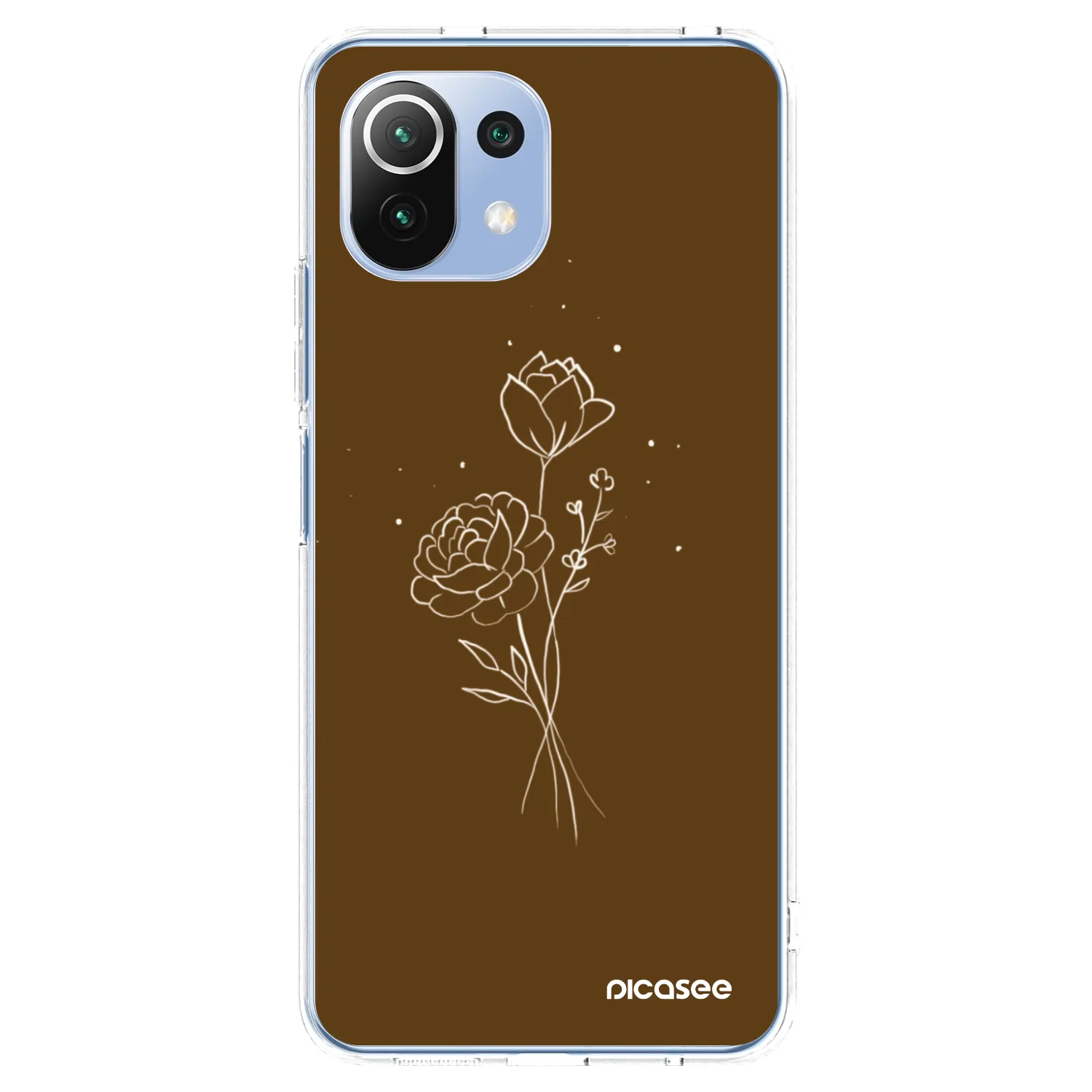 Picasee διαφανής θήκη σιλικόνης Xiaomi 11 Lite 5G NE - Brown flowers