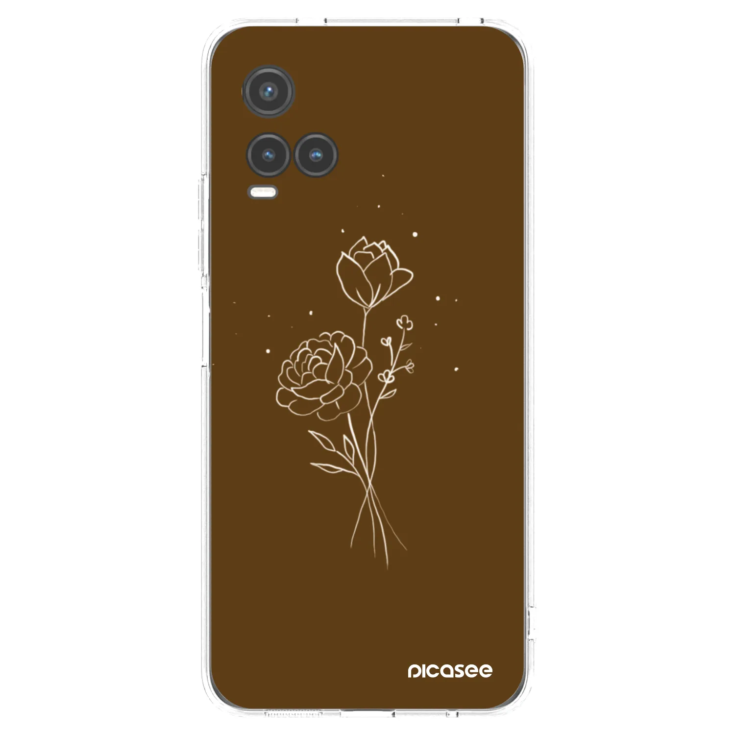 Picasee διαφανής θήκη σιλικόνης Vivo Y33s - Brown flowers