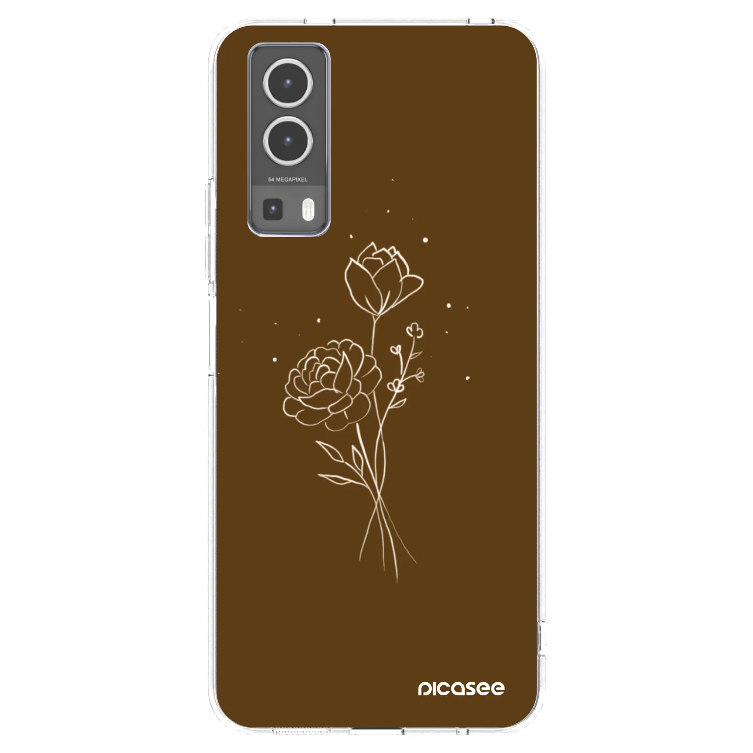 Picasee διαφανής θήκη σιλικόνης Vivo Y72 5G - Brown flowers