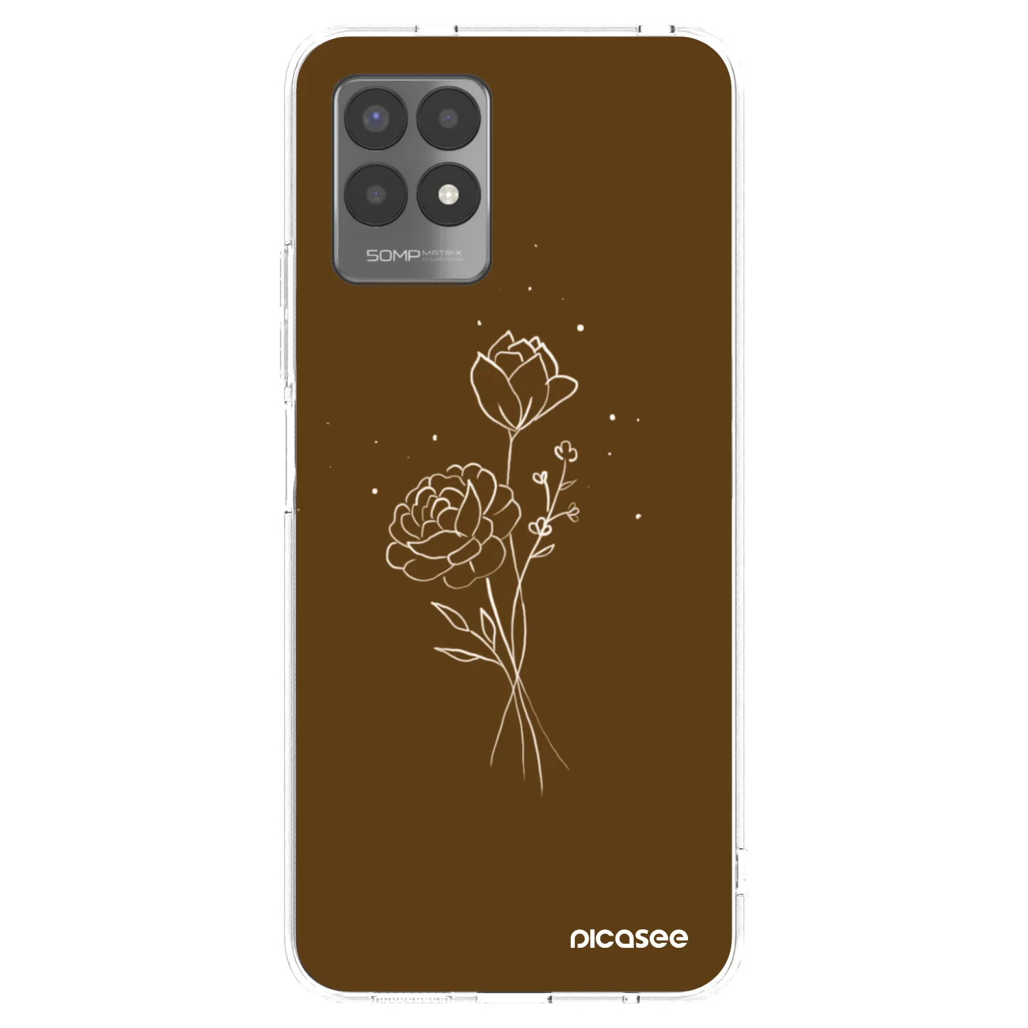 Picasee διαφανής θήκη σιλικόνης Realme 8i - Brown flowers