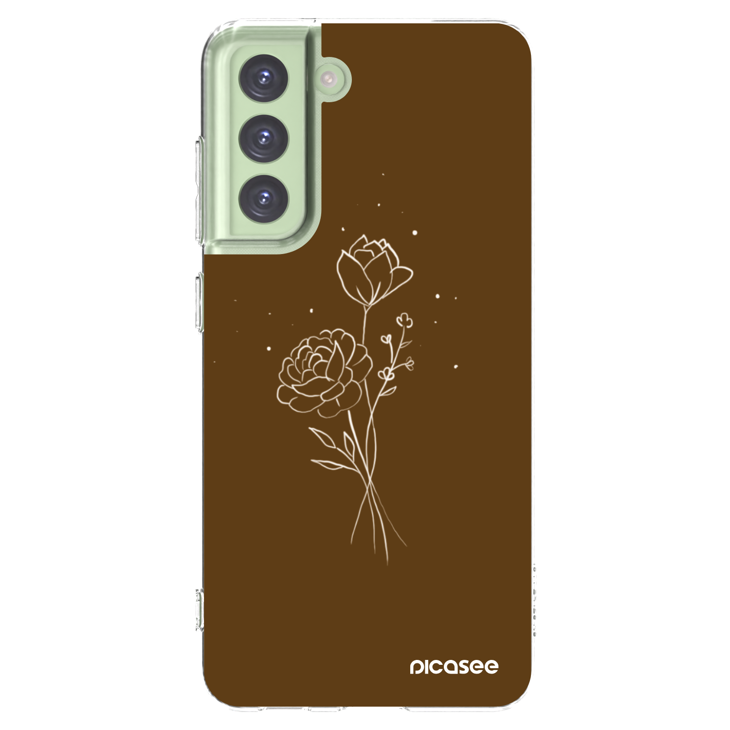 Picasee διαφανής θήκη σιλικόνης Samsung Galaxy S21 FE 5G - Brown flowers